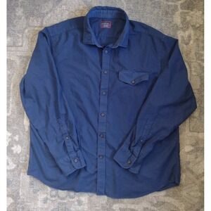 UNTUCKit Men's 2XLarge Long sleeve Button up Solid Navy 100% Cotton